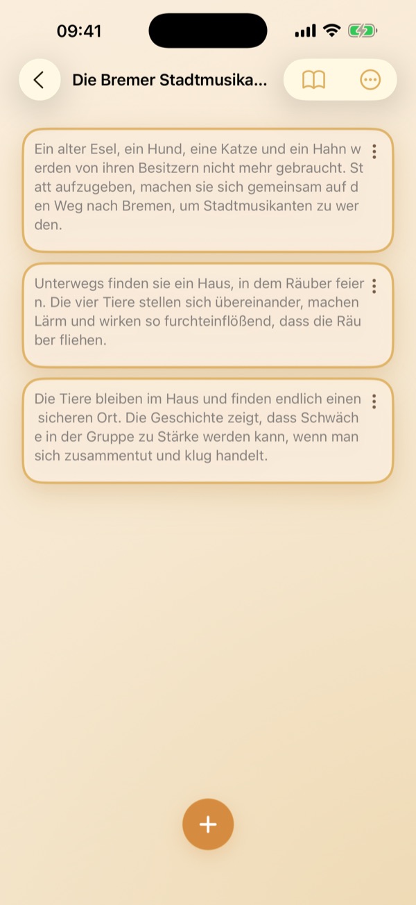 KI-Schreiboberfläche zum Verfassen von Erzählungen
