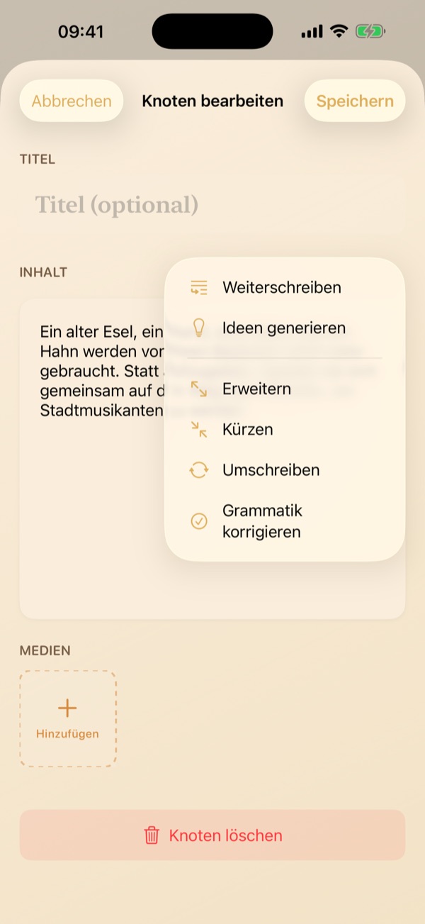Bearbeiten spezifischer Plot-Knoten in einer verzweigten Geschichte