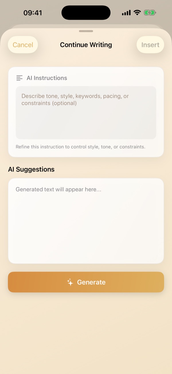 AI polishing and rewriting features for better prose